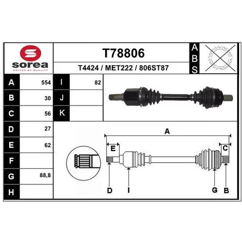 Hnací hriadeľ EAI T78806