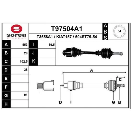 Hnací hriadeľ EAI T97504A1