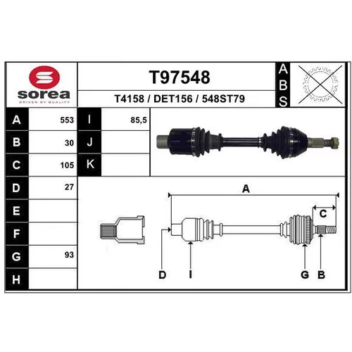 Hnací hriadeľ EAI T97548