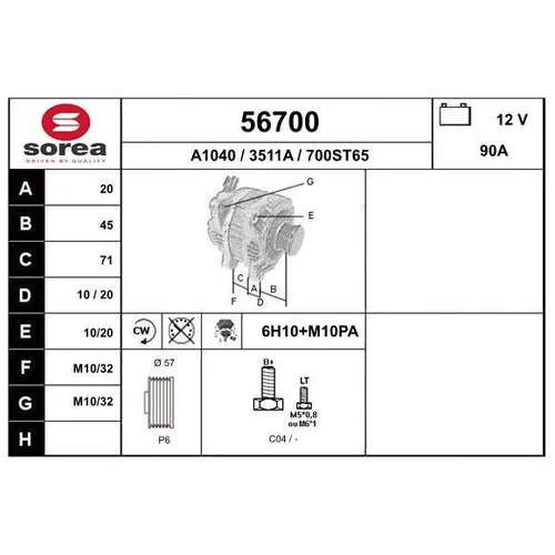 Alternátor EAI 56700