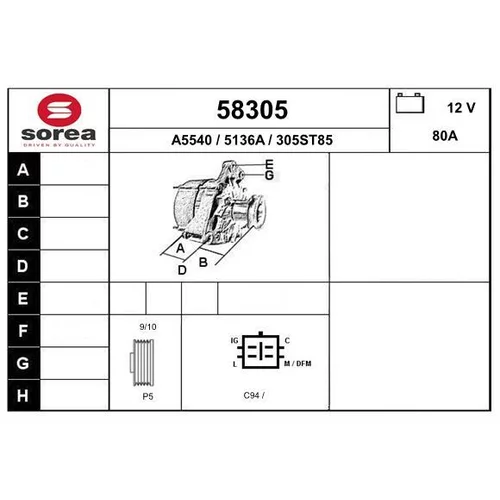 Alternátor EAI 58305