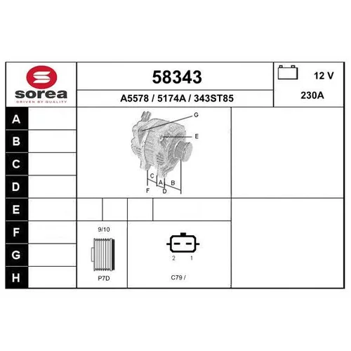 Alternátor EAI 58343