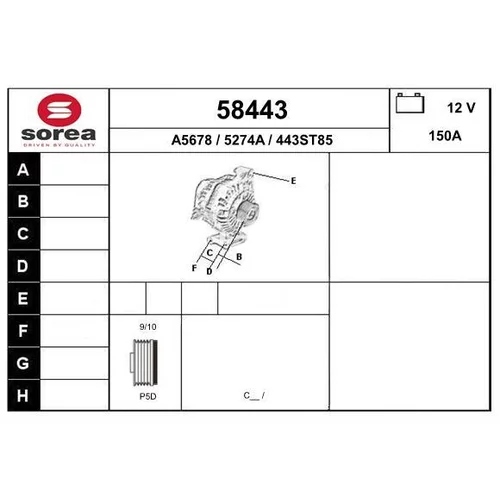 Alternátor EAI 58443