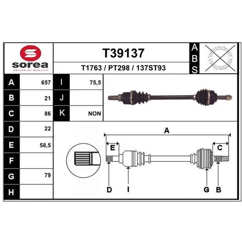 Hnací hriadeľ EAI T39137