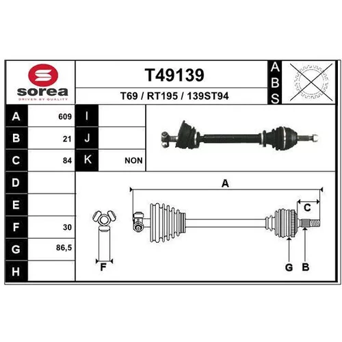 Hnací hriadeľ EAI T49139