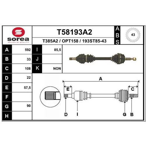 Hnací hriadeľ EAI T58193A2