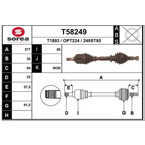 Hnací hriadeľ EAI T58249