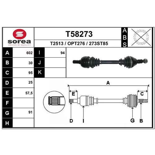 Hnací hriadeľ T58273 /EAI/
