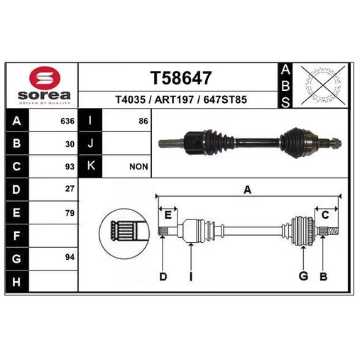 Hnací hriadeľ EAI T58647