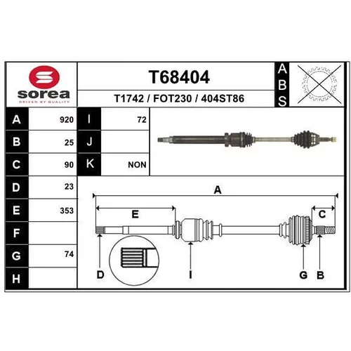 Hnací hriadeľ EAI T68404