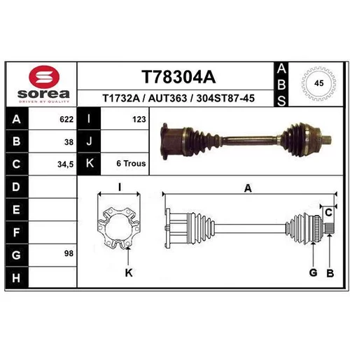 Hnací hriadeľ EAI T78304A