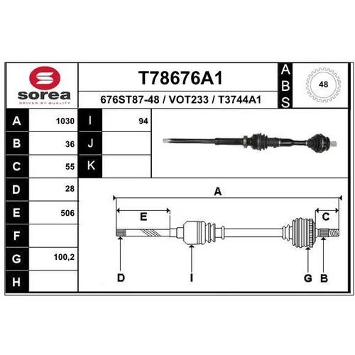 Hnací hriadeľ EAI T78676A1