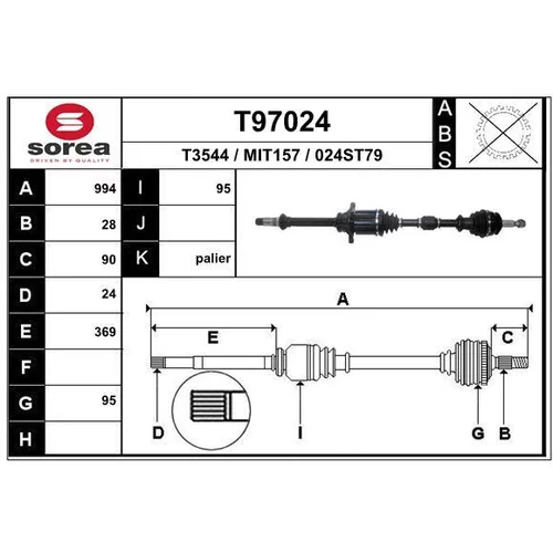 Hnací hriadeľ EAI T97024