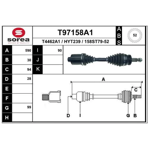 Hnací hriadeľ EAI T97158A1