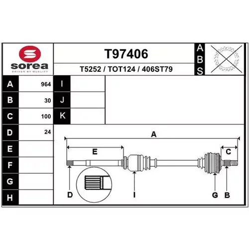 Hnací hriadeľ EAI T97406