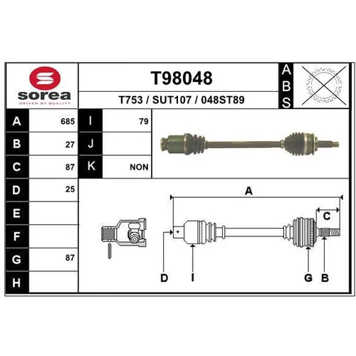 Hnací hriadeľ EAI T98048