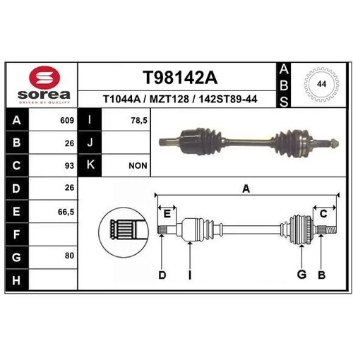 Hnací hriadeľ EAI T98142A