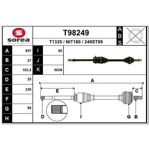 Hnací hriadeľ EAI T98249