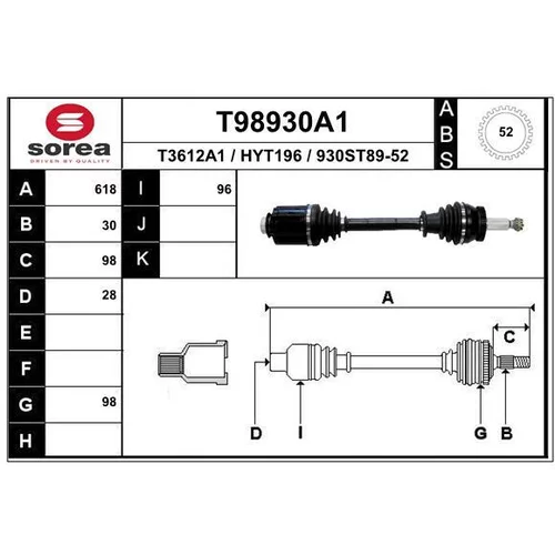 Hnací hriadeľ EAI T98930A1