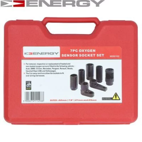 Kľúče na lambda sondu - Sada 7ks nádstavcov NE00102 /ENERGY/ - obr. 3