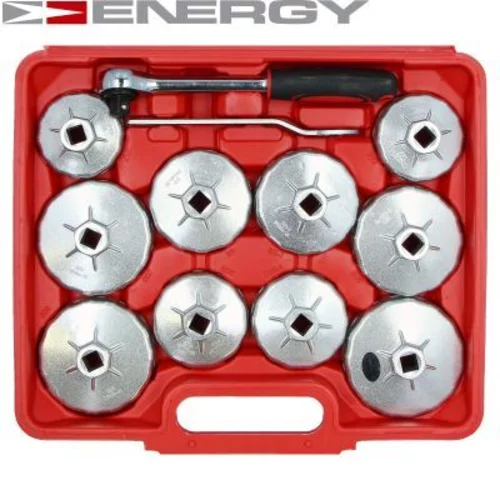Kľúče na olejové filtre NE00311 - Sada 23ks násadiek s kľúčom a račňou /ENERGY/