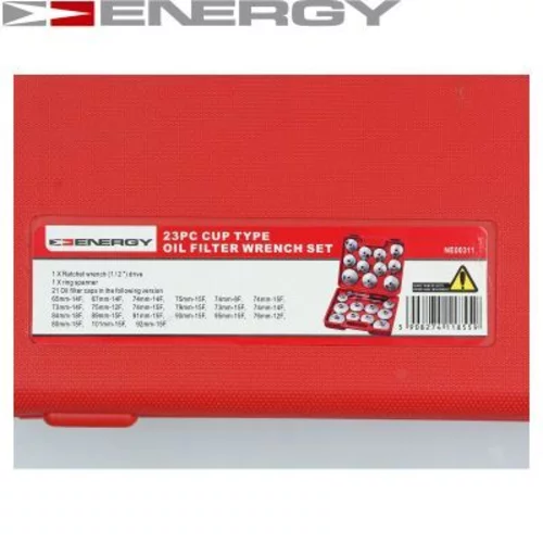 Kľúče na olejové filtre NE00311 - Sada 23ks násadiek s kľúčom a račňou /ENERGY/ - obr. 2