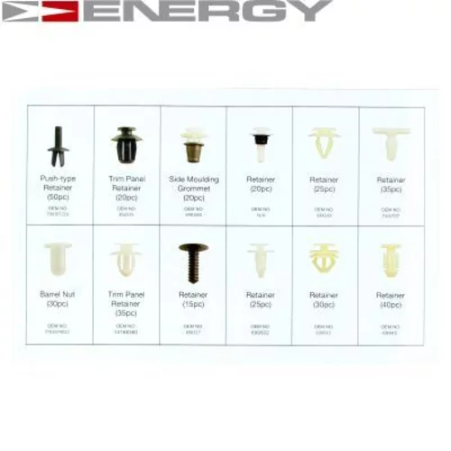 Sada upevnovacich klipov, karoseria NE00772 /ENERGY/ - obr. 2