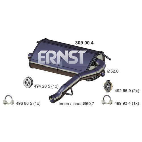 Koncový tlmič výfuku ERNST 309004