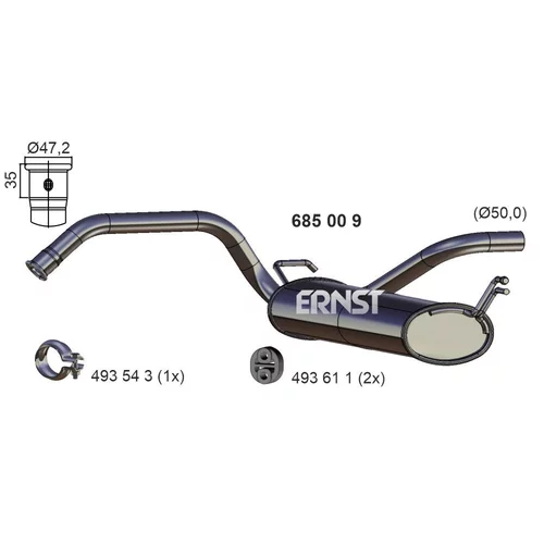 Koncový tlmič výfuku ERNST 685009