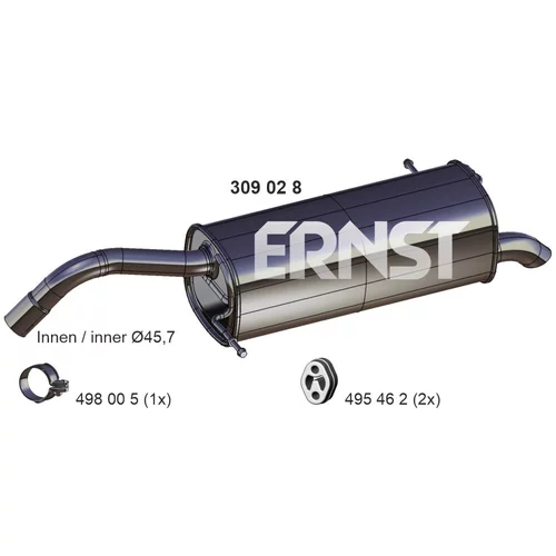 Koncový tlmič výfuku ERNST 309028