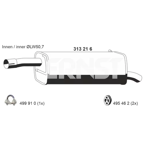 Koncový tlmič výfuku ERNST 313216