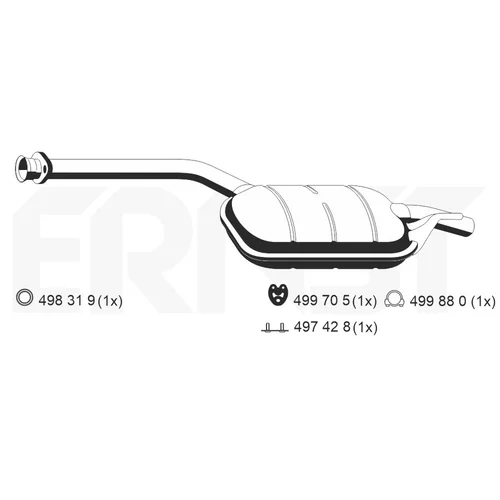 Stredný tlmič výfuku ERNST 353052