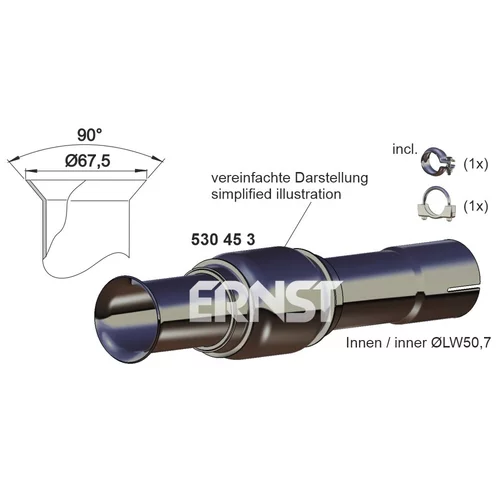 Pružný diel výfuku ERNST 530453