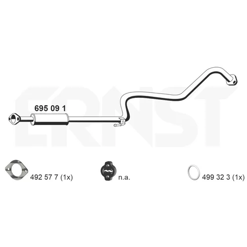 Stredný tlmič výfuku ERNST 695091