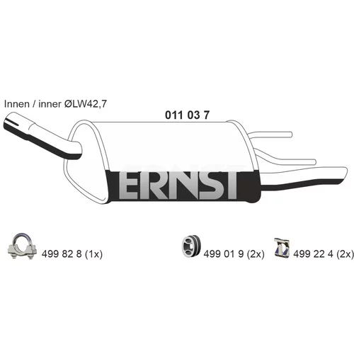 Koncový tlmič výfuku ERNST 011037