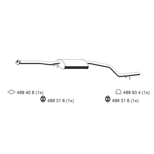 Stredný tlmič výfuku ERNST 343060