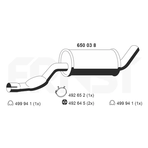 Stredný tlmič výfuku ERNST 650038