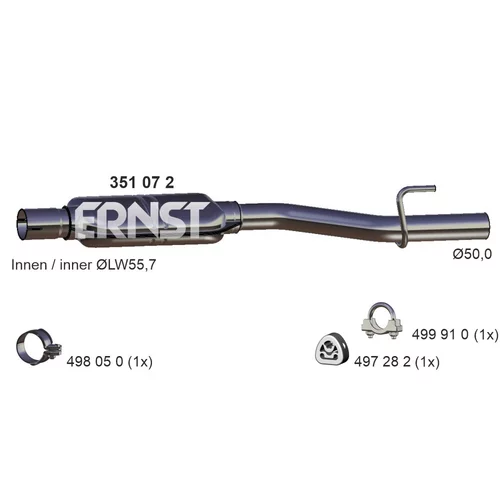 Stredný tlmič výfuku ERNST 351072