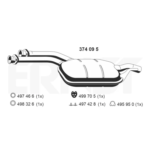 Stredný tlmič výfuku ERNST 374095