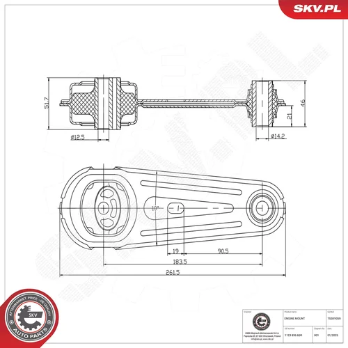 Uloženie motora 75SKV059 (ESEN SKV) - obr. 3