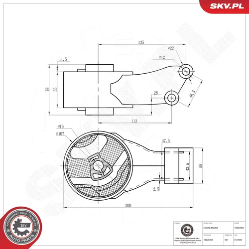Uloženie motora 75SKV084 (ESEN SKV) - obr. 5