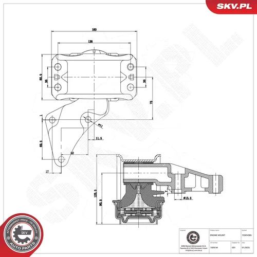 Uloženie motora 75SKV085 (ESEN SKV) - obr. 6