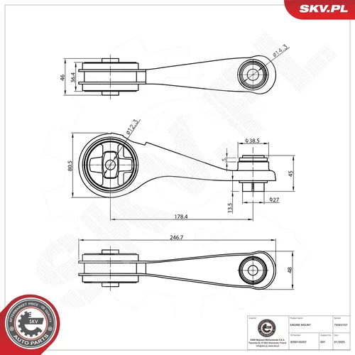 Uloženie motora 75SKV107 (ESEN SKV) - obr. 1