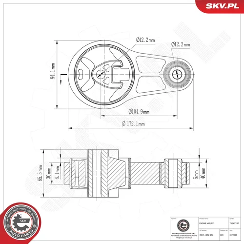 Uloženie motora ESEN SKV 75SKV137