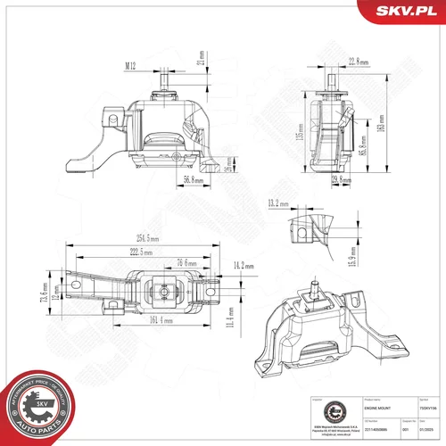 Uloženie motora ESEN SKV 75SKV156