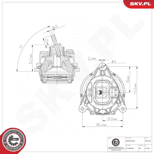 Uloženie motora ESEN SKV 75SKV163