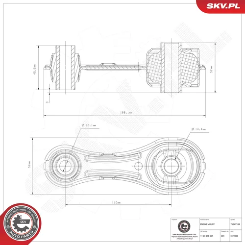 Uloženie motora 75SKV184 (ESEN SKV) - obr. 3