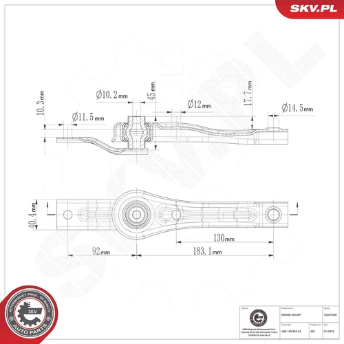 Uloženie motora 75SKV200 (ESEN SKV) - obr. 3