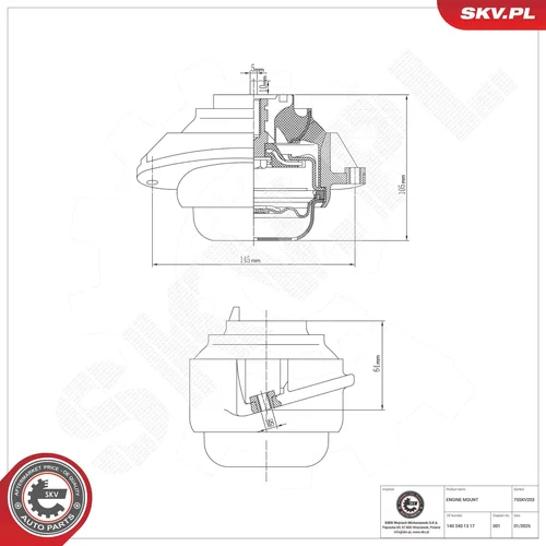 Uloženie motora 75SKV203 (ESEN SKV) - obr. 4