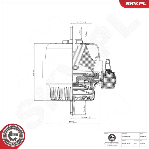 Uloženie motora ESEN SKV 75SKV212